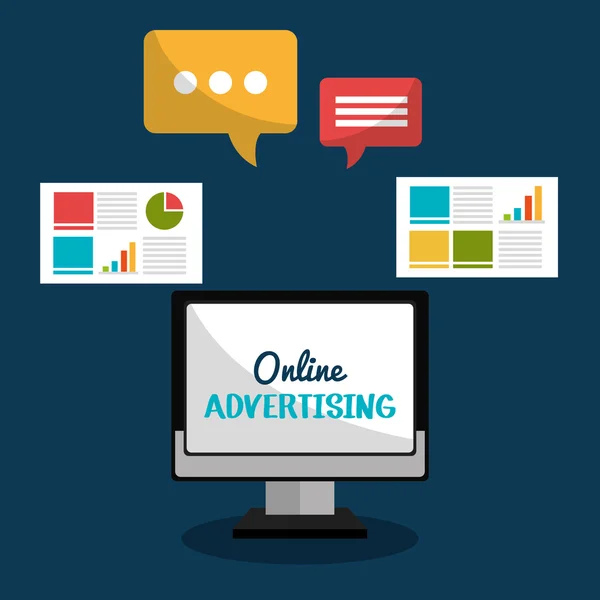 Marketing numérique et publicité en ligne — Image vectorielle