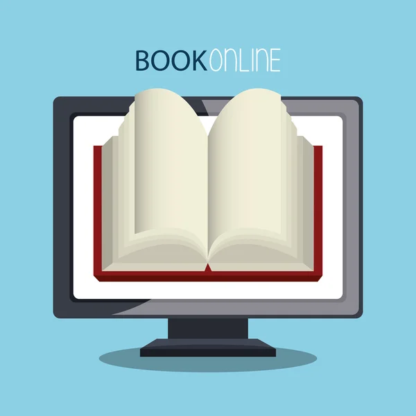 Livro on-line e e-learning — Vetor de Stock