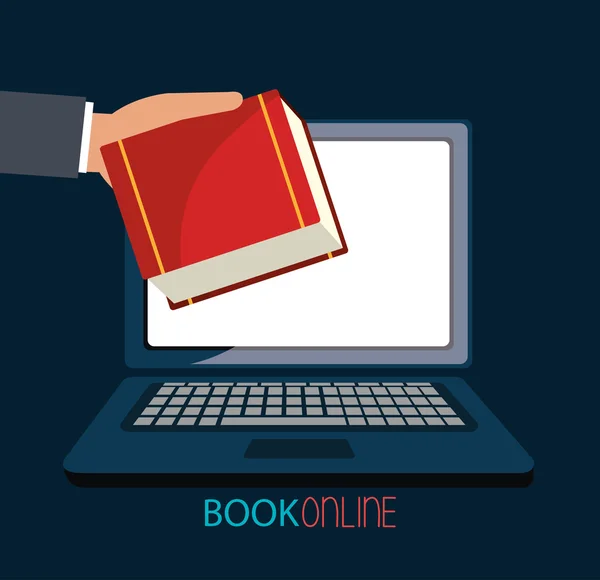 Boek online en e-learning — Stockvector