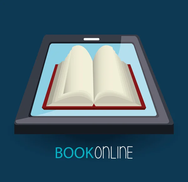 Boek online en e-learning — Stockvector