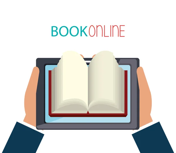 Livro on-line e e-learning — Vetor de Stock