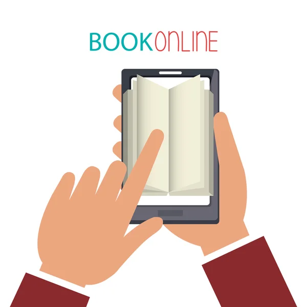 Livro on-line e e-learning — Vetor de Stock