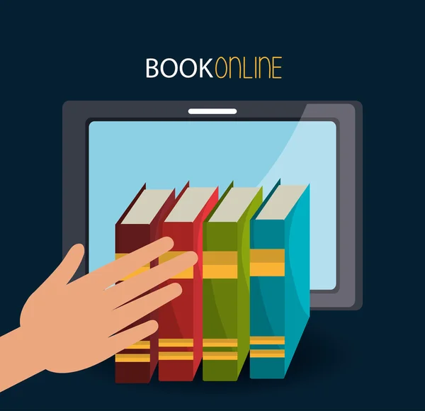 Livro on-line e e-learning —  Vetores de Stock