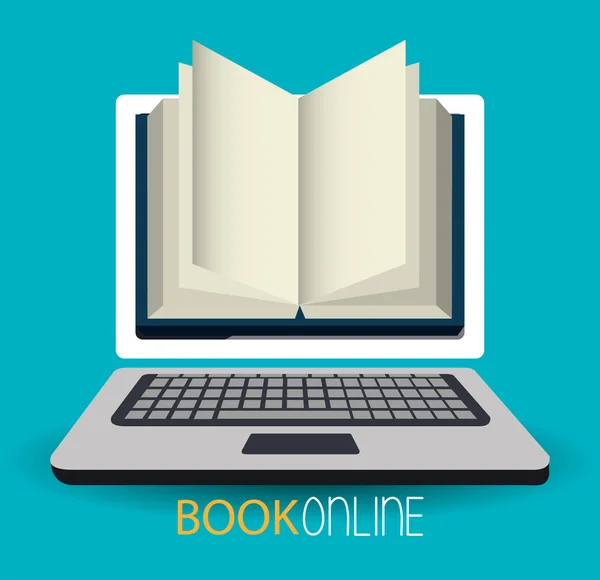 Livro on-line e e-learning —  Vetores de Stock