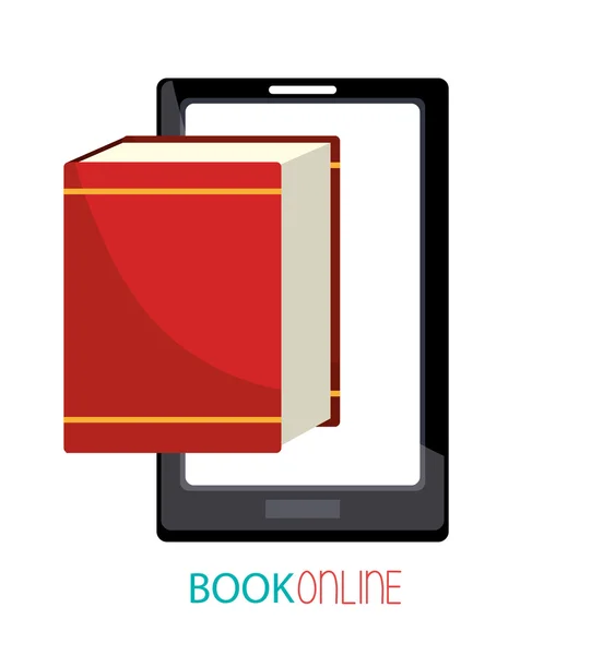 Livro on-line e e-learning — Vetor de Stock