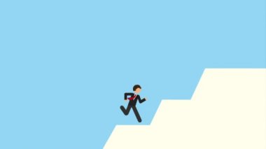 Mavi arka plan üzerinde işadamı