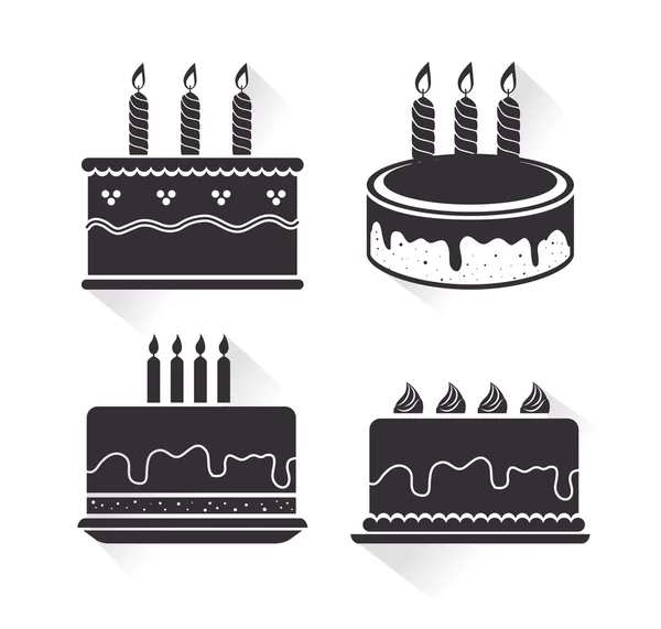 Happy birthday cake dessert — Stock Vector