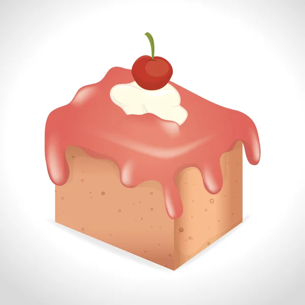 Feliz postre de pastel de cumpleaños — Vector de stock