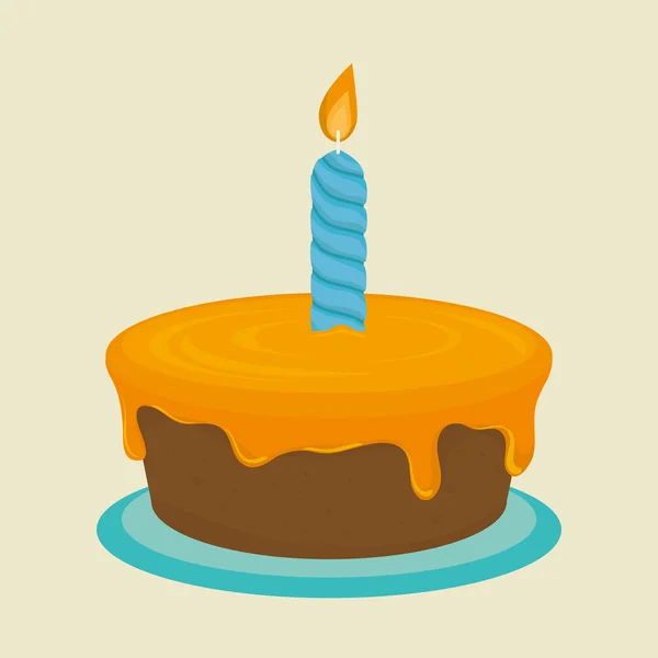 Happy birthday cake dessert — Stock Vector