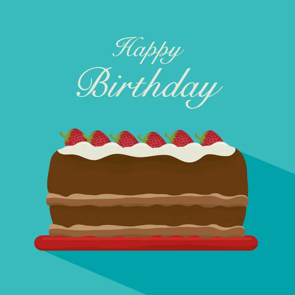 Všechno nejlepší k narozeninám dort dezert — Stockový vektor