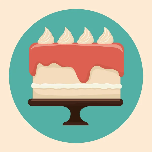 Buon compleanno torta dessert — Vettoriale Stock