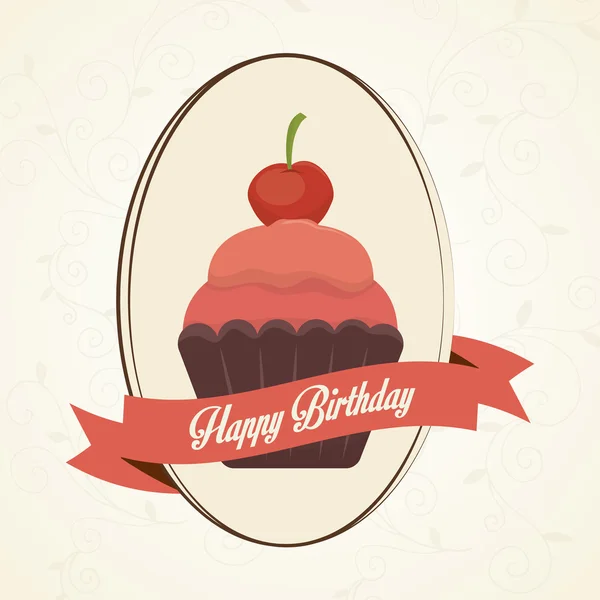 Feliz postre de pastel de cumpleaños — Archivo Imágenes Vectoriales