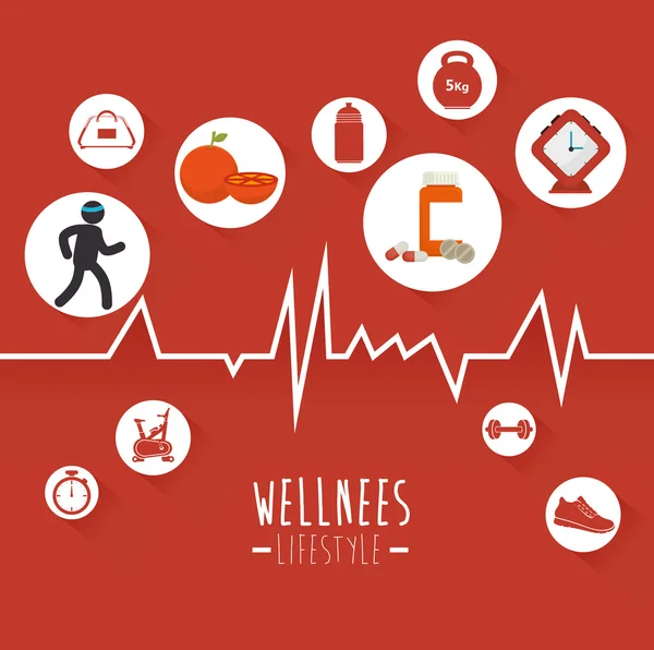 Wellnees охорони здоров'я спосіб життя — стоковий вектор