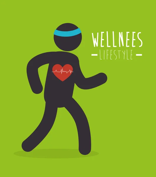 Wellnees 保健的生活方式 — 图库矢量图片