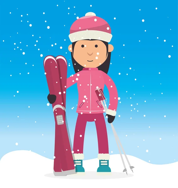 Wintersport en mode dragen — Stockvector