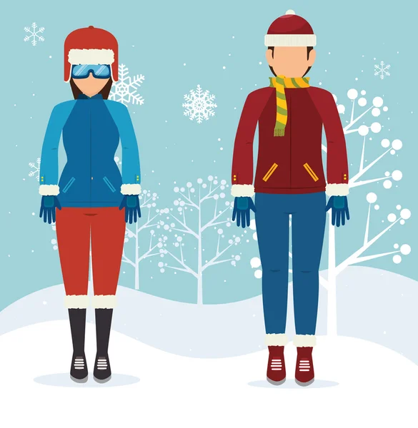 Sportów zimowych i moda nosić — Wektor stockowy