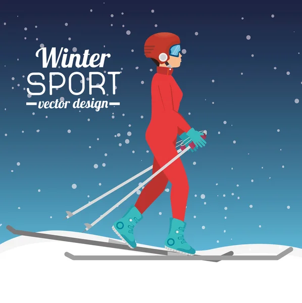 Wintersport en mode dragen — Stockvector
