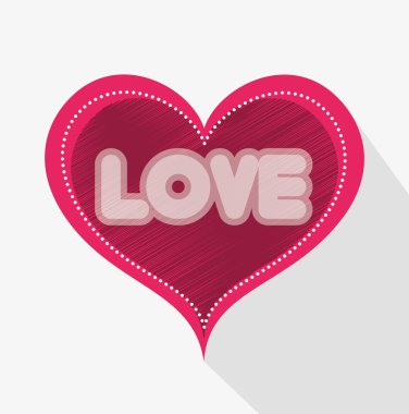 Romantik renkli kart tasarımı pembe kalp