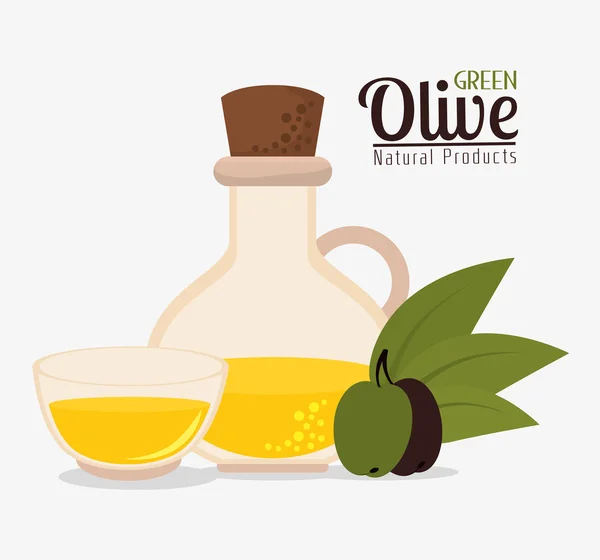Grüne Olivenölgrafik — Stockvektor