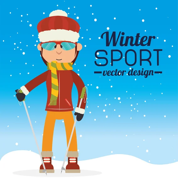 Зимние виды спорта и аксессуары — стоковый вектор