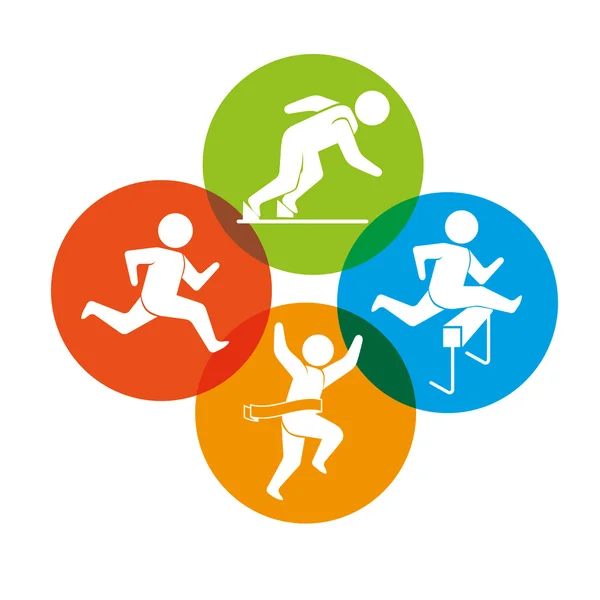 Giochi sportivi e stile di vita fitness grafico — Vettoriale Stock