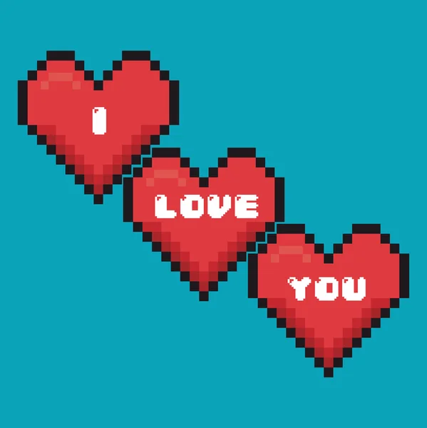 Romantik renkli kart tasarımı pembe kalp — Stok Vektör