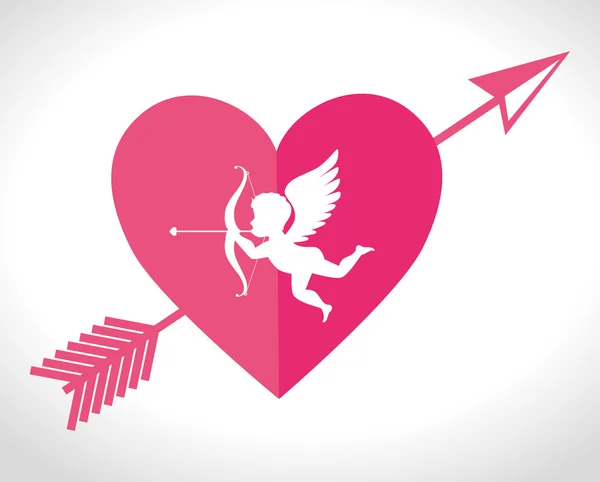 Romantyczny karta kolorowy design z serca różowe — Wektor stockowy