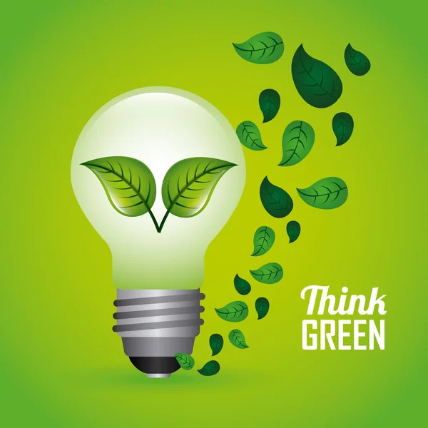 Pensar diseño verde — Vector de stock