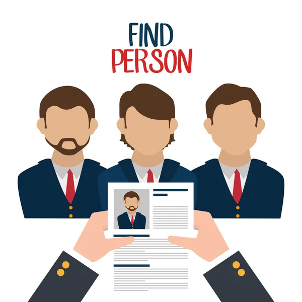 Find person to get a job — Stock Vector