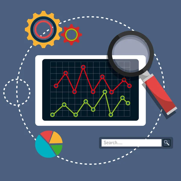 Analitycs hledání a Seo grafika — Stockový vektor