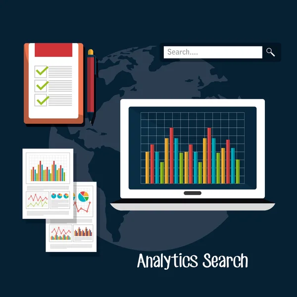 Analitycs Sök och Seo grafiska — Stock vektor