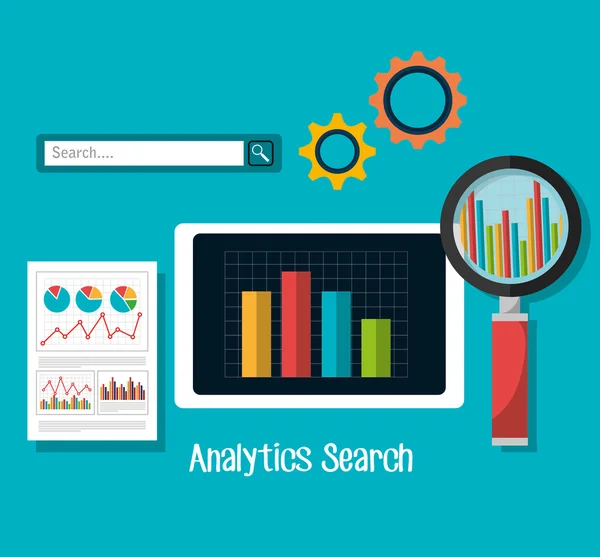 Analitycs search and SEO graphic — Stock Vector