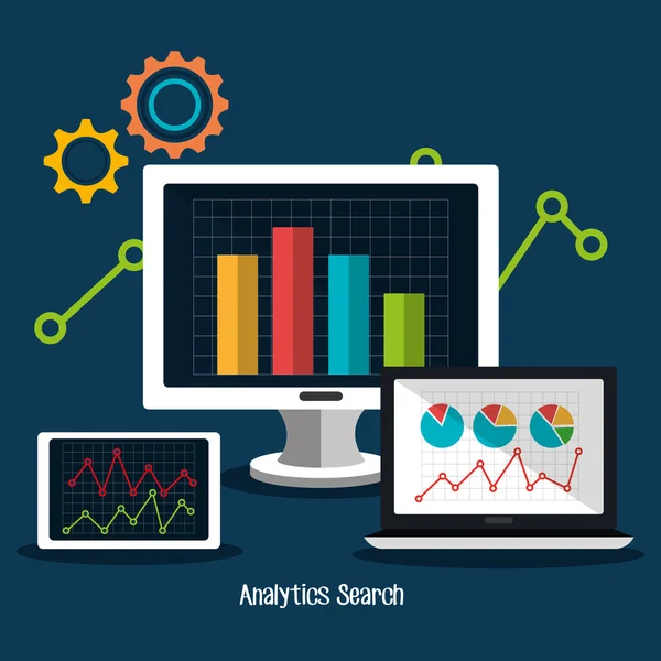 Analitycs Sök och Seo grafiska — Stock vektor