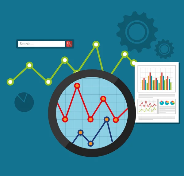 Analitycs arama ve Seo grafiği — Stok Vektör