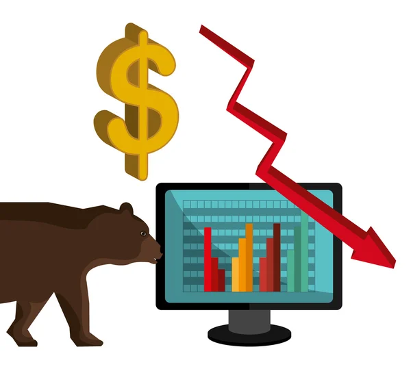 Mercado de valores y bolsa — Vector de stock