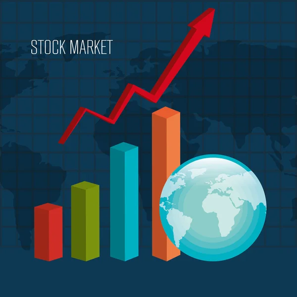 Mercado de Valores e Bolsa — Vetor de Stock