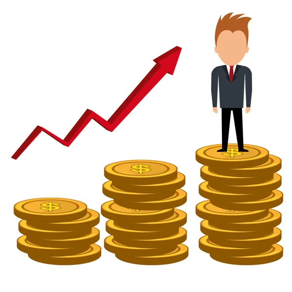 Banco, economia global e poupança de dinheiro — Vetor de Stock