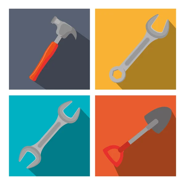 Under construction and tools — Stock Vector