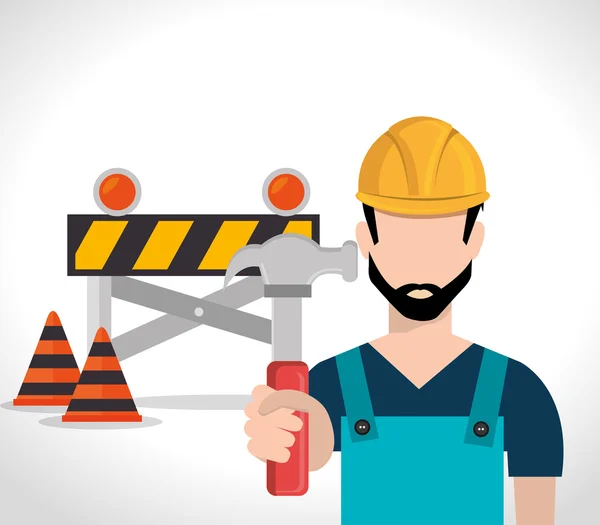 En construcción y herramientas — Vector de stock