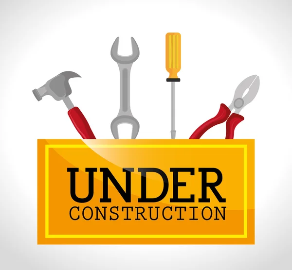 Under construction and tools — Stock Vector