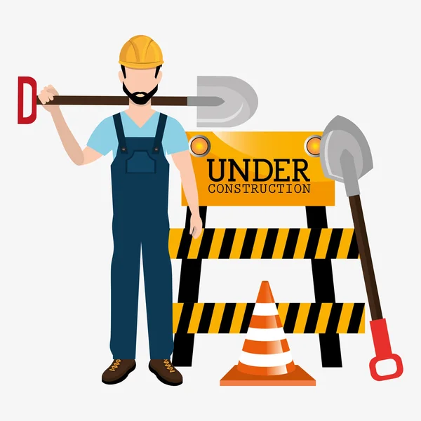 Under construction and tools — Stock Vector