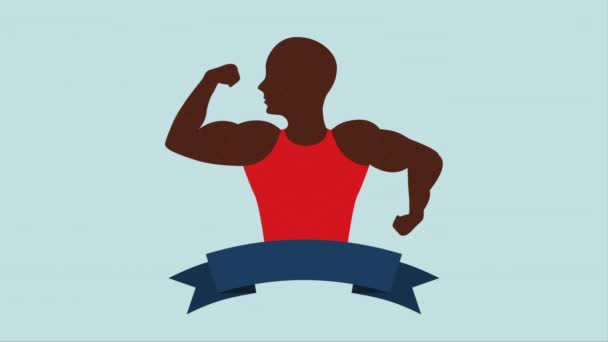 Gym pictogram ontwerp — Stockvideo