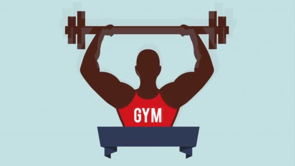 Gym pictogram ontwerp — Stockvideo