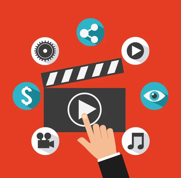 Video pazarlama tasarım — Stok Vektör