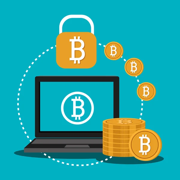 Bitcoin argent virtuel — Image vectorielle