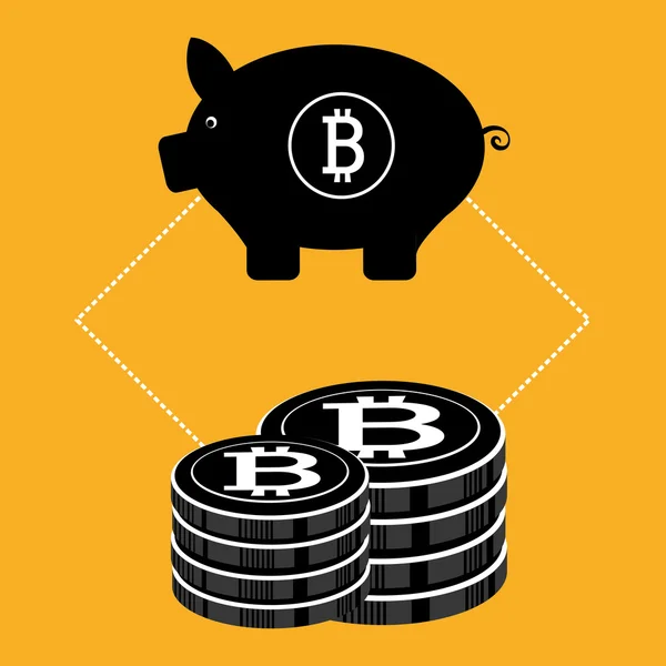 Bitcoin virtual money — Stock Vector
