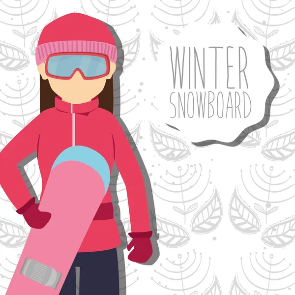 Χειμερινό άθλημα και να φορούν αξεσουάρ — Διανυσματικό Αρχείο