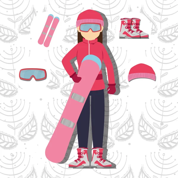 Winter sport and wear accesories — Stock Vector