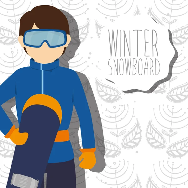Χειμερινό άθλημα και να φορούν αξεσουάρ — Διανυσματικό Αρχείο
