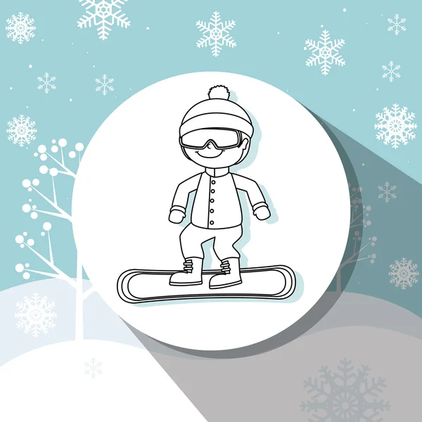 Accessoires de sport d'hiver et d'usure — Image vectorielle